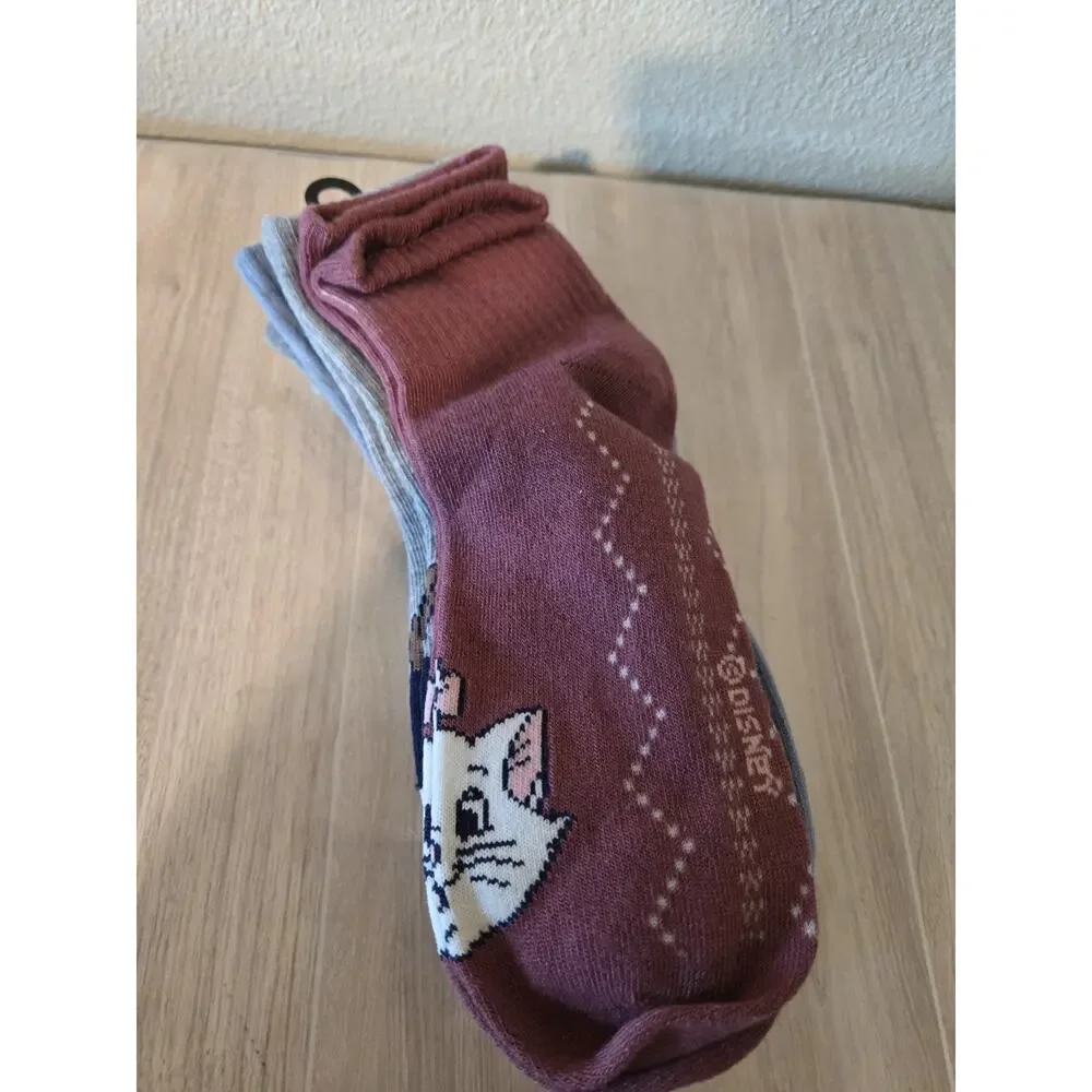 Disney Pets Quarter Crew Socks 5 Pairs Size 9-11 Shoe Size 4-10
